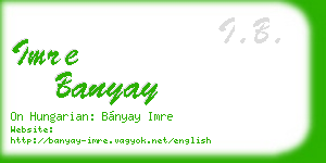 imre banyay business card