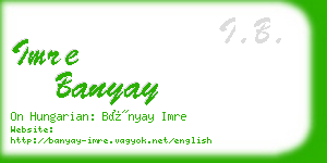 imre banyay business card